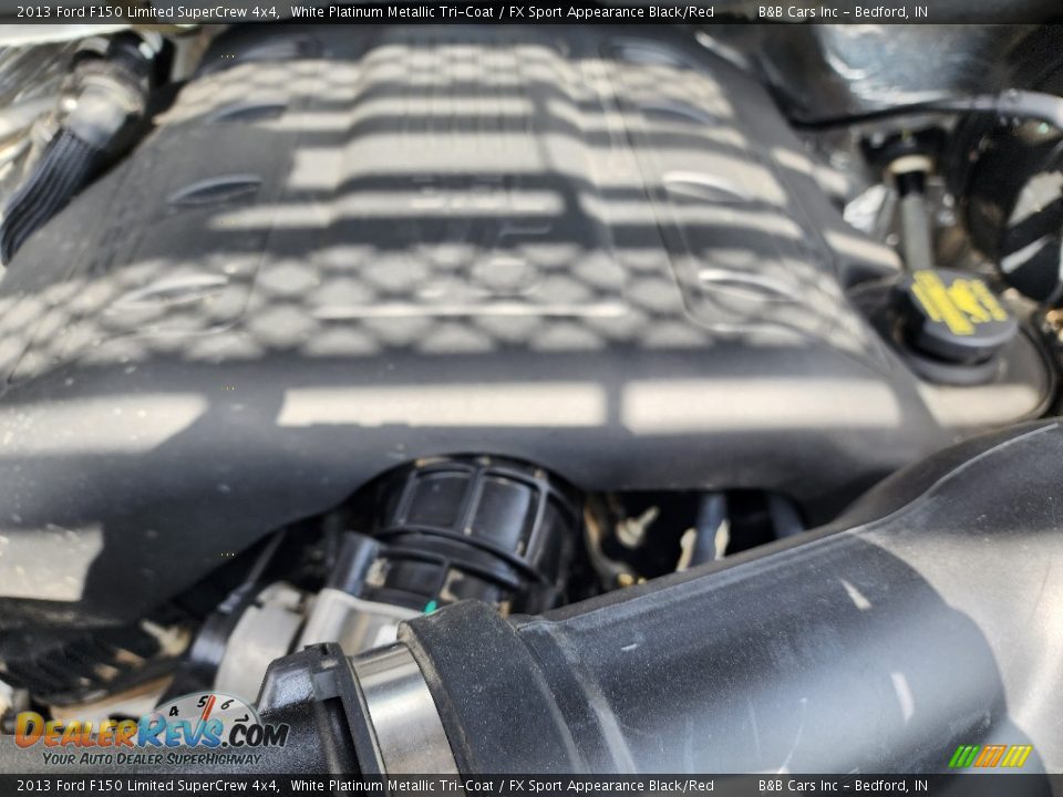 2013 Ford F150 Limited SuperCrew 4x4 White Platinum Metallic Tri-Coat / FX Sport Appearance Black/Red Photo #30