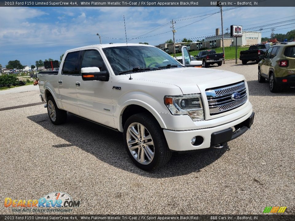 2013 Ford F150 Limited SuperCrew 4x4 White Platinum Metallic Tri-Coat / FX Sport Appearance Black/Red Photo #31