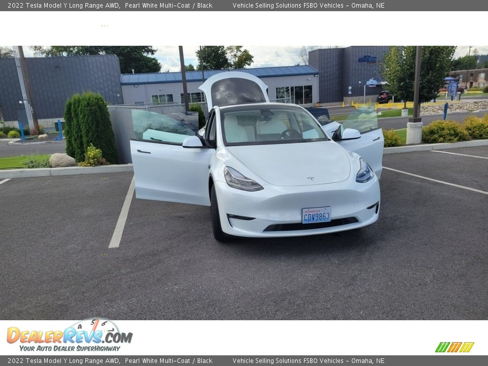 2022 Tesla Model Y Long Range AWD Pearl White Multi-Coat / Black Photo #3
