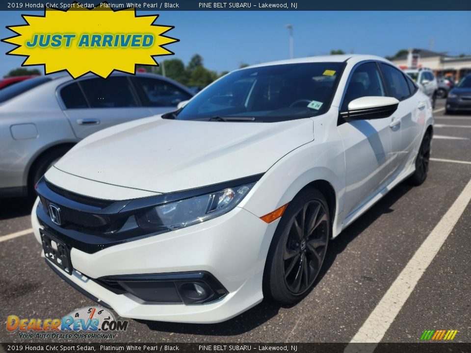 2019 Honda Civic Sport Sedan Platinum White Pearl / Black Photo #1