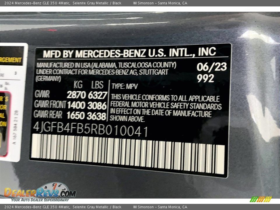2024 Mercedes-Benz GLE 350 4Matic Selenite Gray Metallic / Black Photo #11