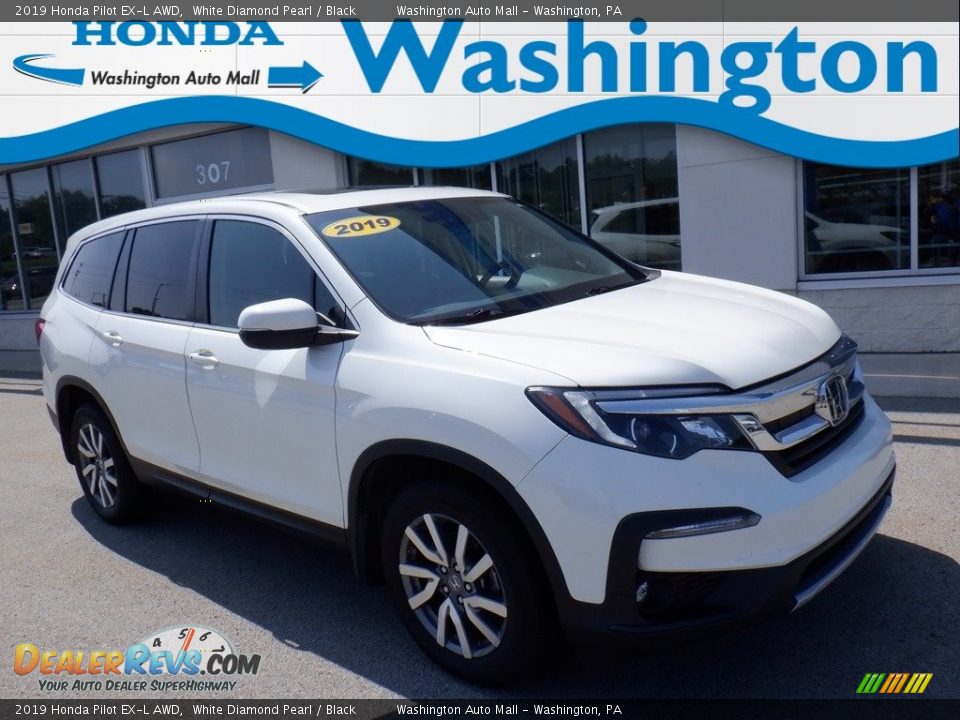 2019 Honda Pilot EX-L AWD White Diamond Pearl / Black Photo #1