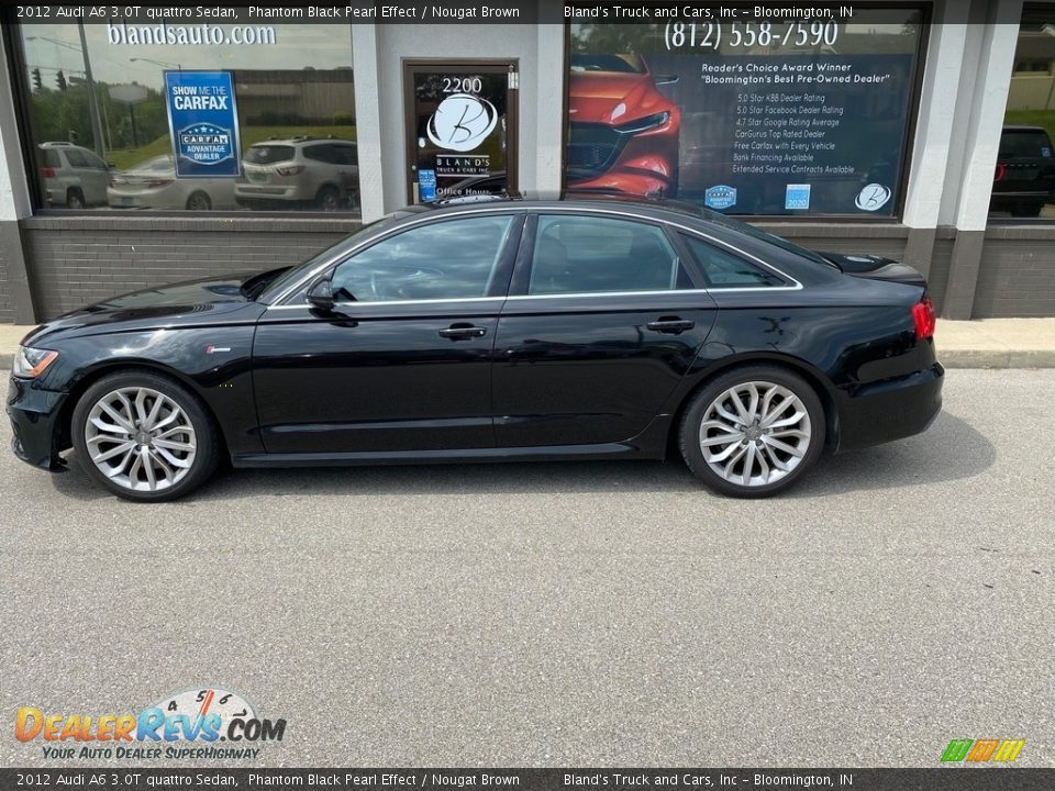 2012 Audi A6 3.0T quattro Sedan Phantom Black Pearl Effect / Nougat Brown Photo #1