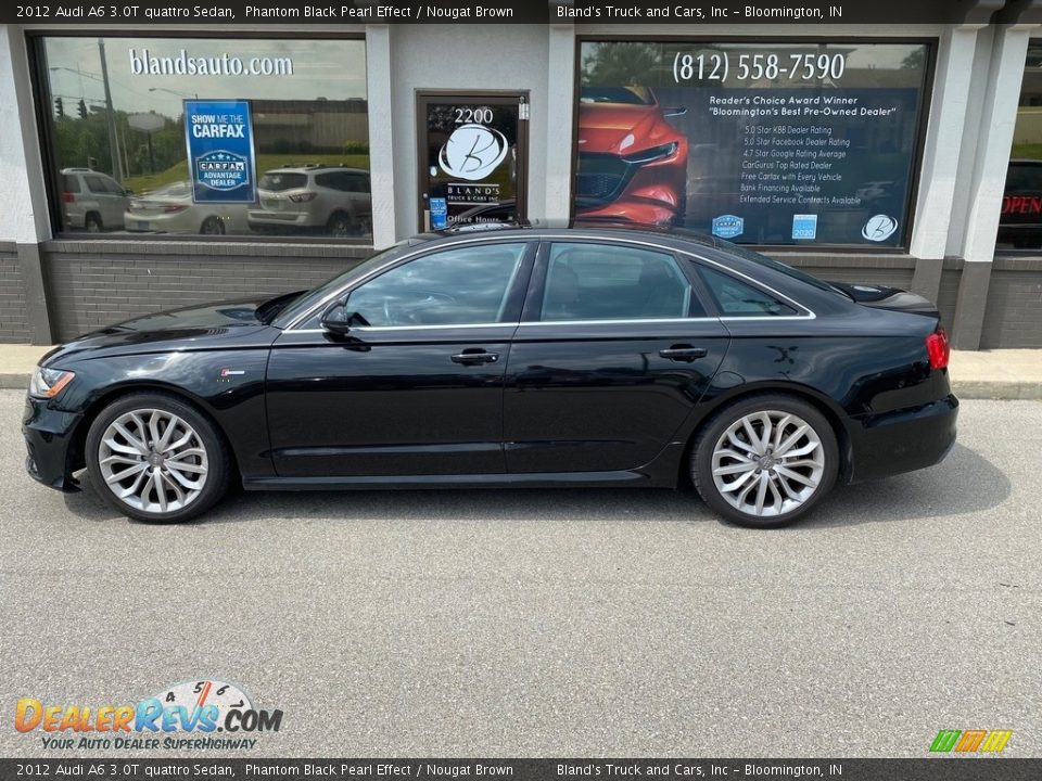 2012 Audi A6 3.0T quattro Sedan Phantom Black Pearl Effect / Nougat Brown Photo #20