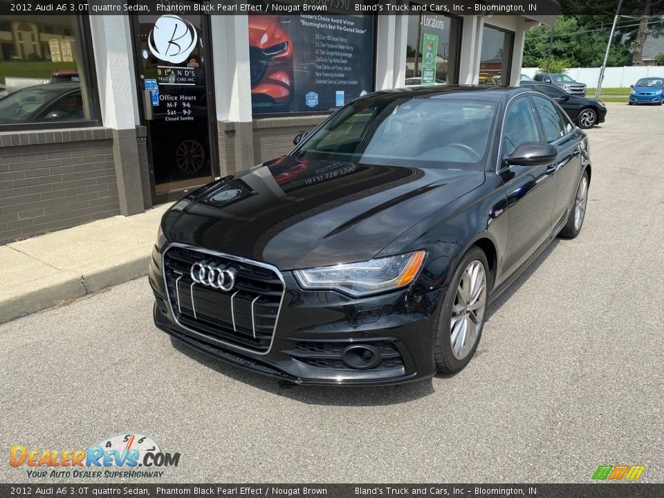 2012 Audi A6 3.0T quattro Sedan Phantom Black Pearl Effect / Nougat Brown Photo #26