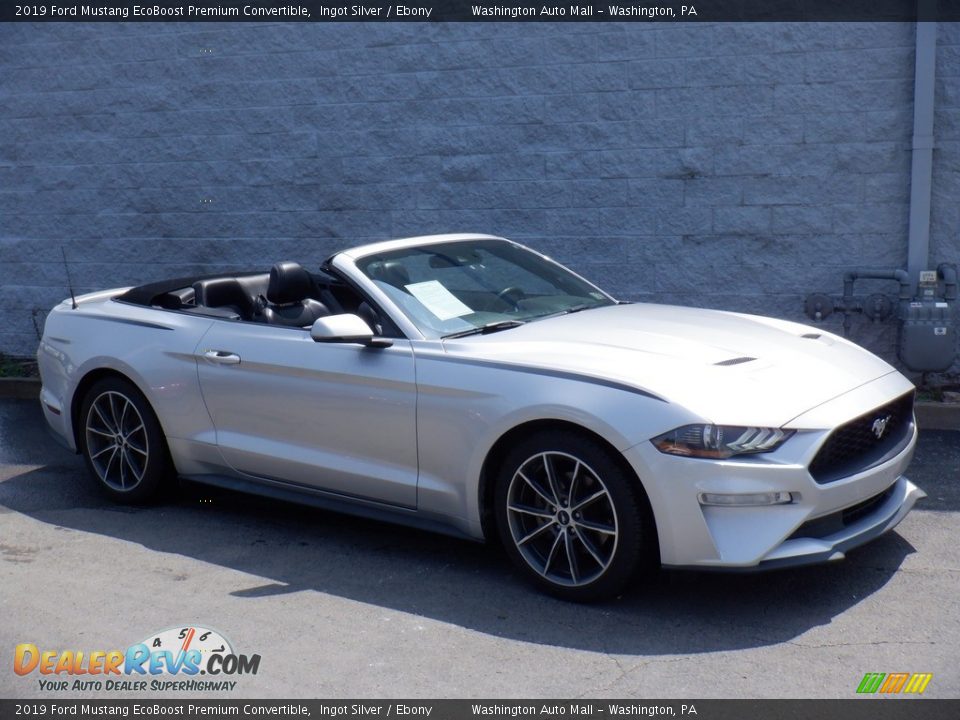 2019 Ford Mustang EcoBoost Premium Convertible Ingot Silver / Ebony Photo #1