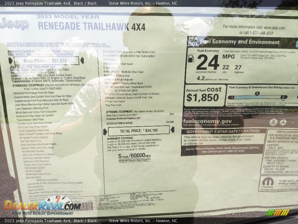 2023 Jeep Renegade Trailhawk 4x4 Window Sticker Photo #33