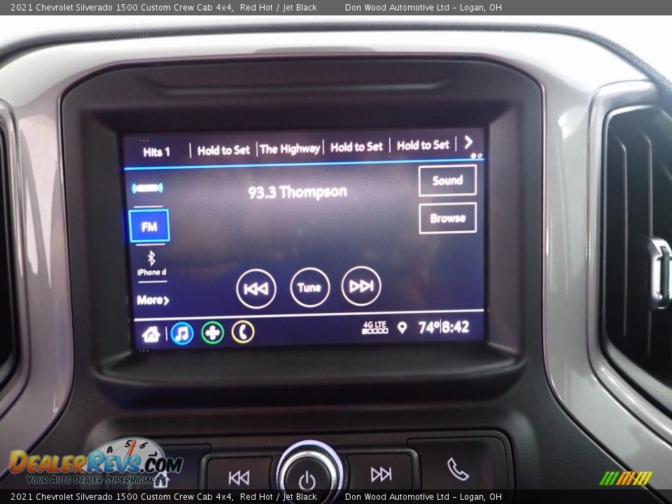 2021 Chevrolet Silverado 1500 Custom Crew Cab 4x4 Red Hot / Jet Black Photo #2