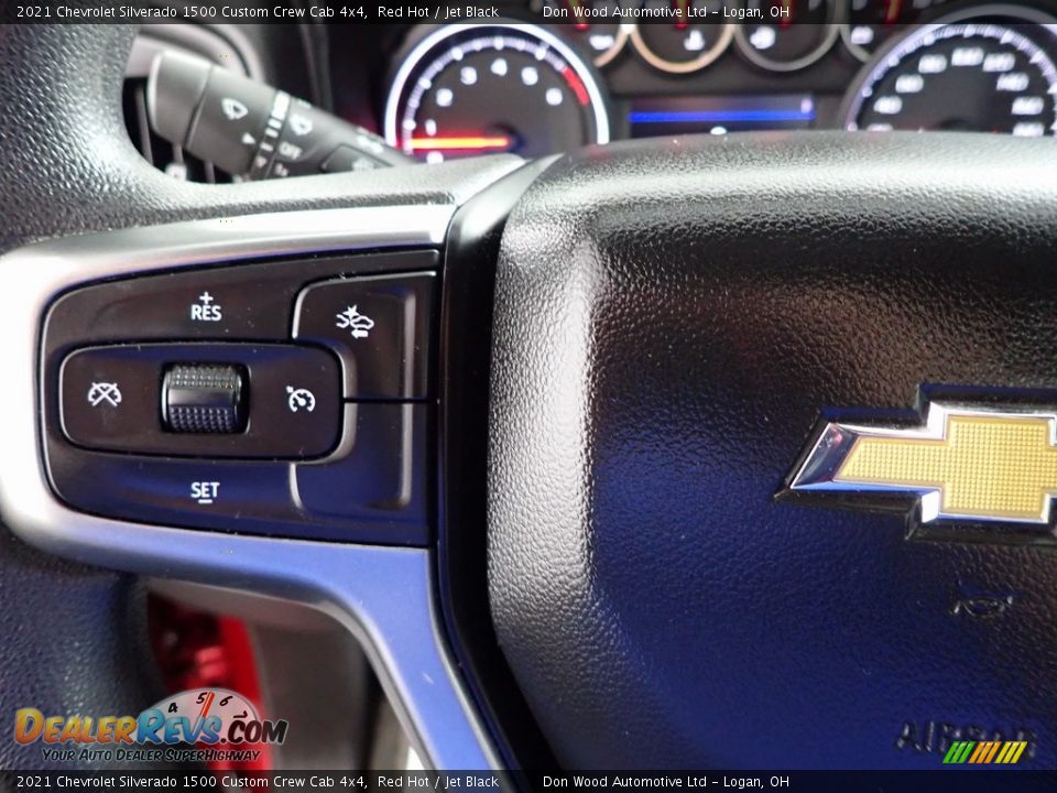 2021 Chevrolet Silverado 1500 Custom Crew Cab 4x4 Red Hot / Jet Black Photo #14