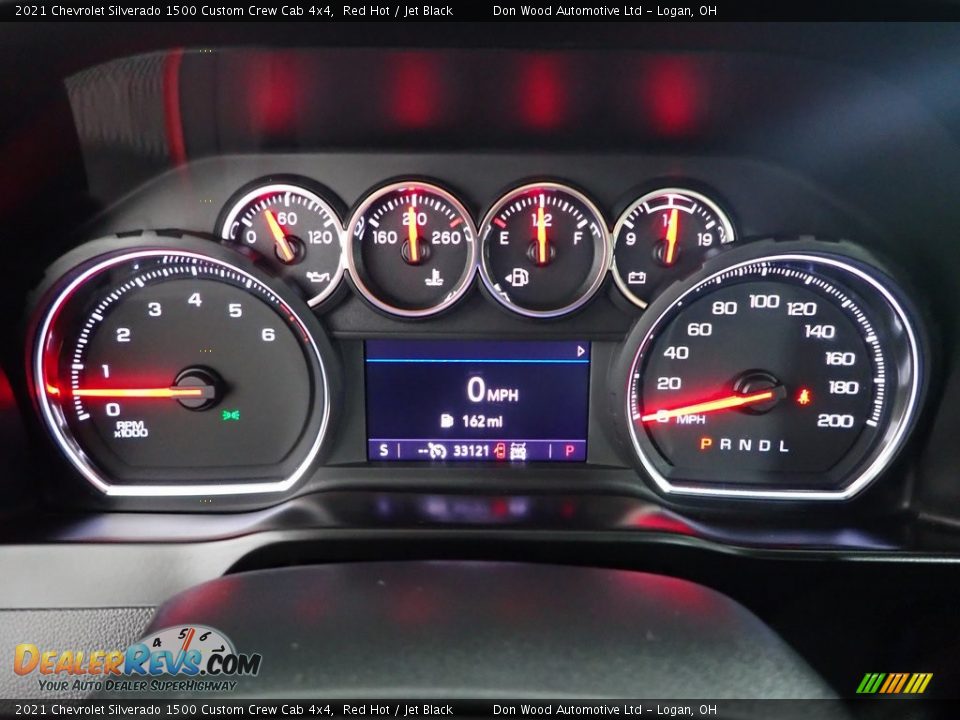 2021 Chevrolet Silverado 1500 Custom Crew Cab 4x4 Red Hot / Jet Black Photo #16