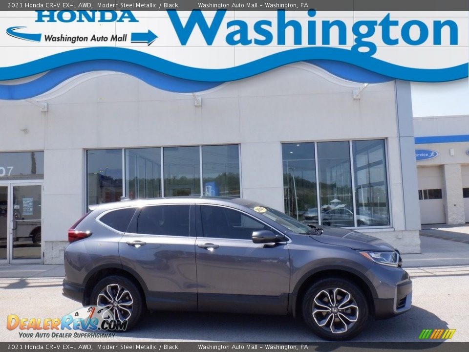 2021 Honda CR-V EX-L AWD Modern Steel Metallic / Black Photo #2