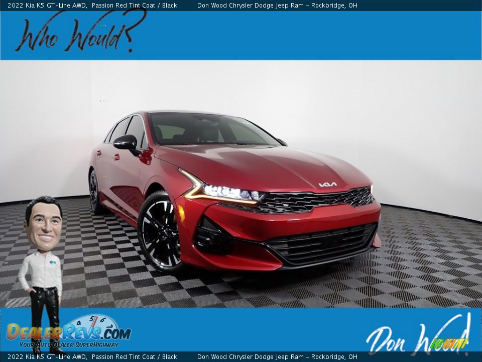 2022 Kia K5 GT-Line AWD Passion Red Tint Coat / Black Photo #1