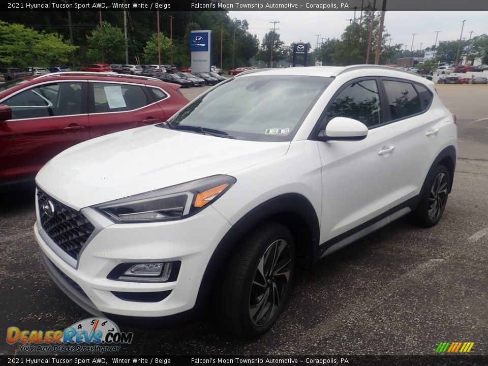 2021 Hyundai Tucson Sport AWD Winter White / Beige Photo #1