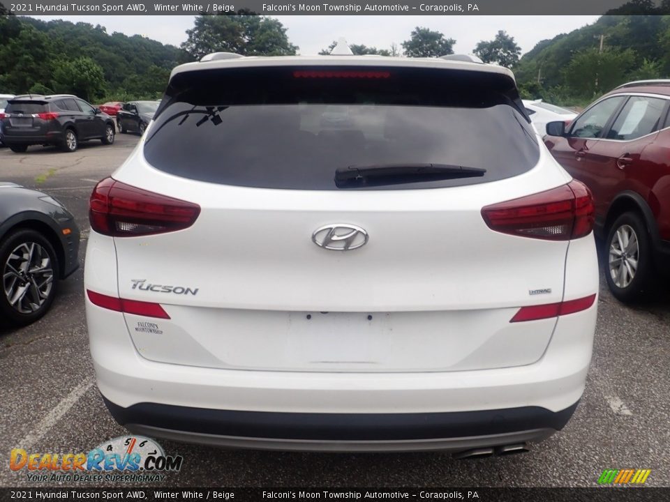 2021 Hyundai Tucson Sport AWD Winter White / Beige Photo #3