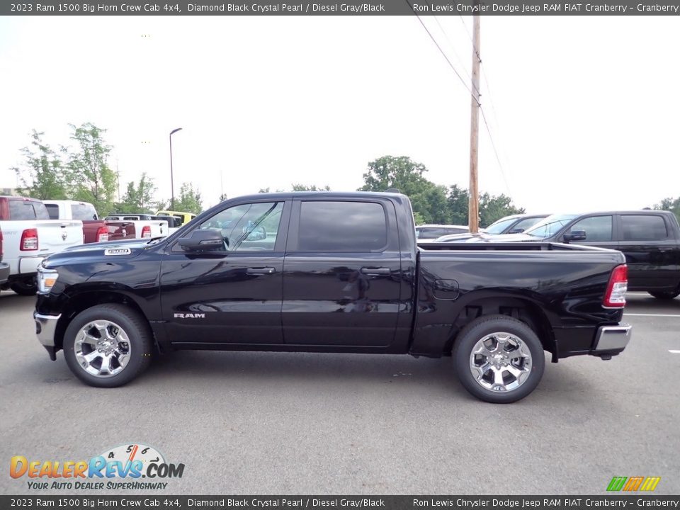 2023 Ram 1500 Big Horn Crew Cab 4x4 Diamond Black Crystal Pearl / Diesel Gray/Black Photo #2