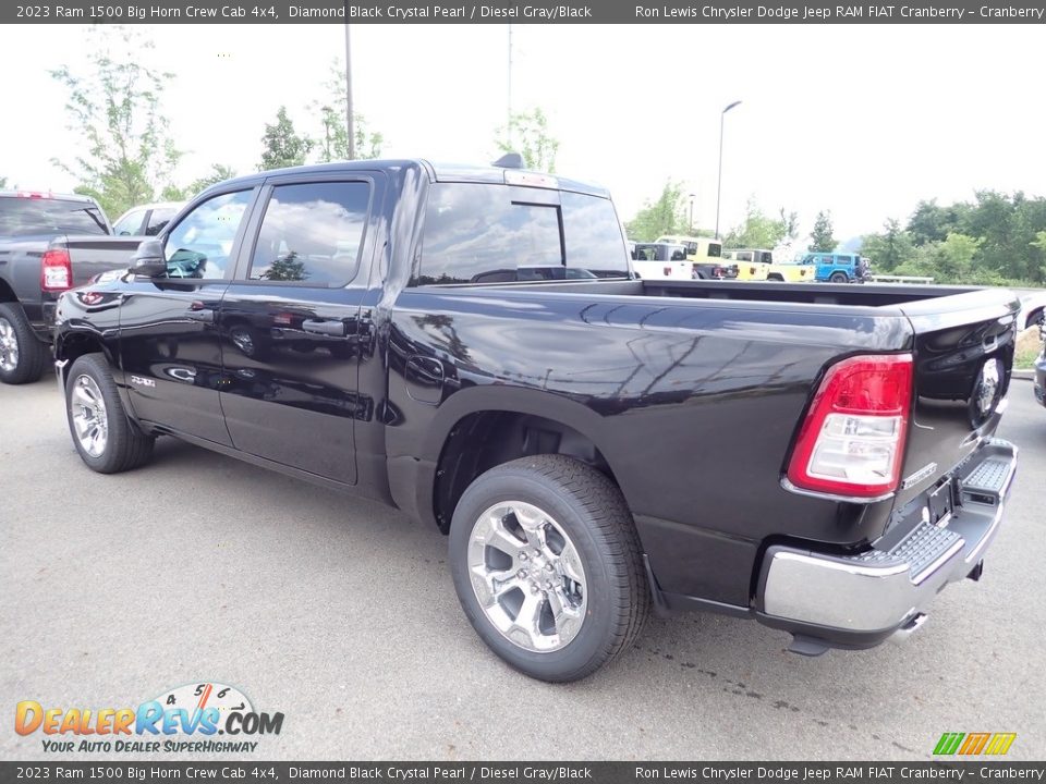 2023 Ram 1500 Big Horn Crew Cab 4x4 Diamond Black Crystal Pearl / Diesel Gray/Black Photo #3