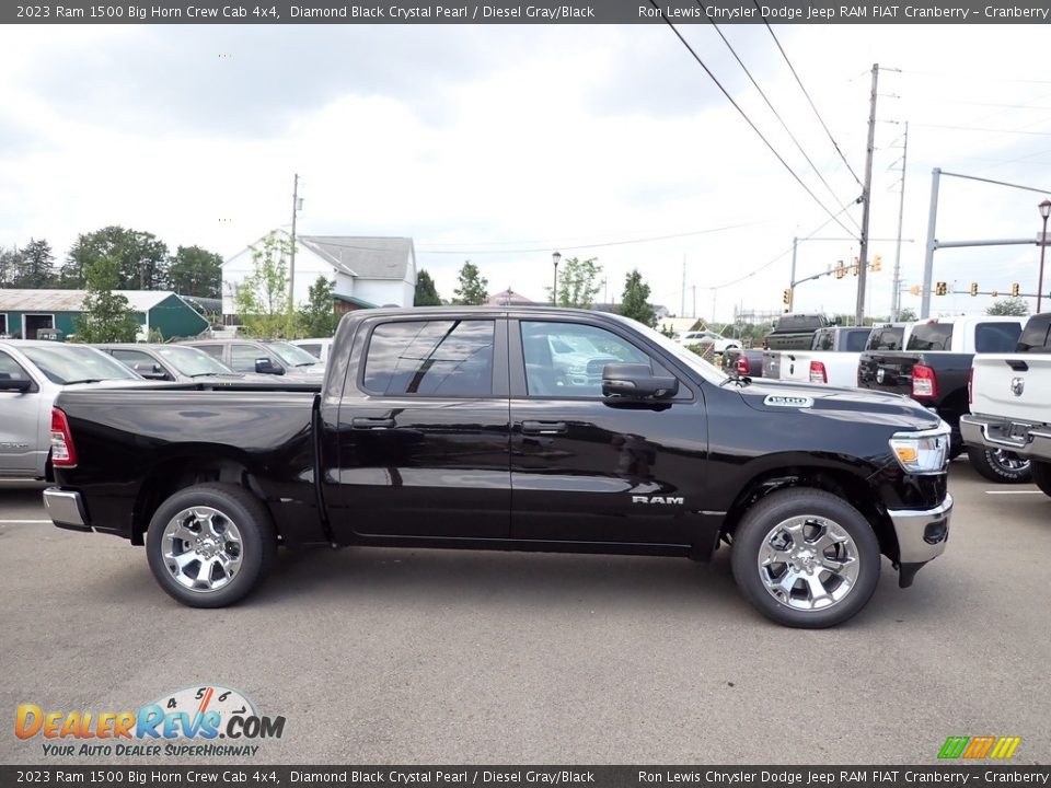2023 Ram 1500 Big Horn Crew Cab 4x4 Diamond Black Crystal Pearl / Diesel Gray/Black Photo #6