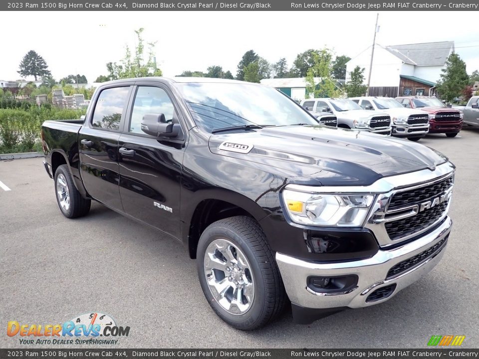 2023 Ram 1500 Big Horn Crew Cab 4x4 Diamond Black Crystal Pearl / Diesel Gray/Black Photo #7