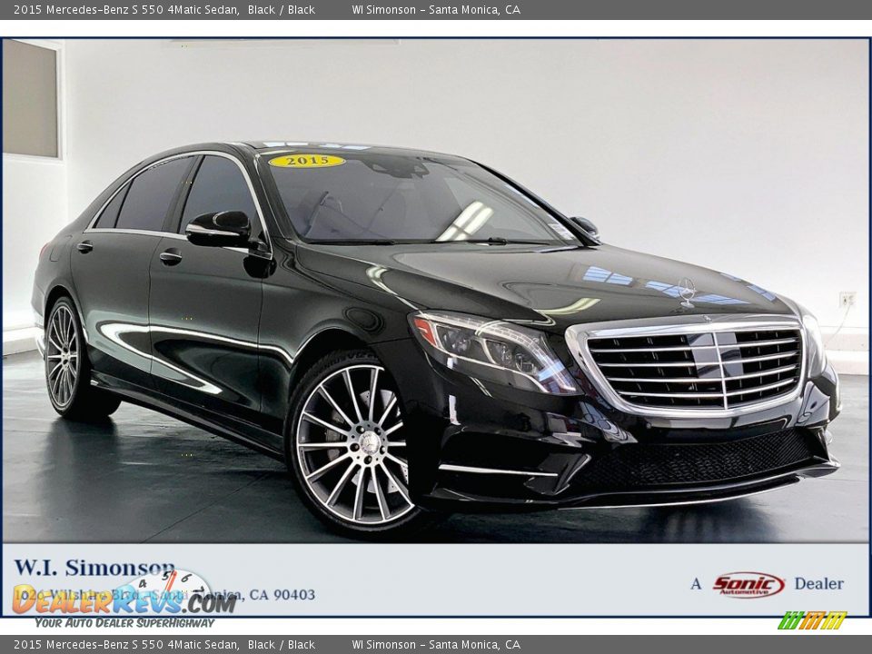 2015 Mercedes-Benz S 550 4Matic Sedan Black / Black Photo #1