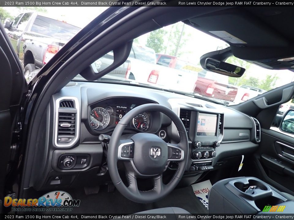 2023 Ram 1500 Big Horn Crew Cab 4x4 Diamond Black Crystal Pearl / Diesel Gray/Black Photo #13