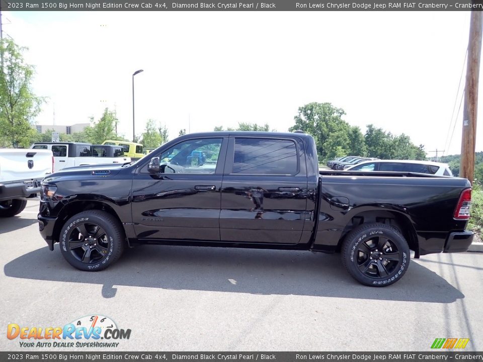 2023 Ram 1500 Big Horn Night Edition Crew Cab 4x4 Diamond Black Crystal Pearl / Black Photo #2