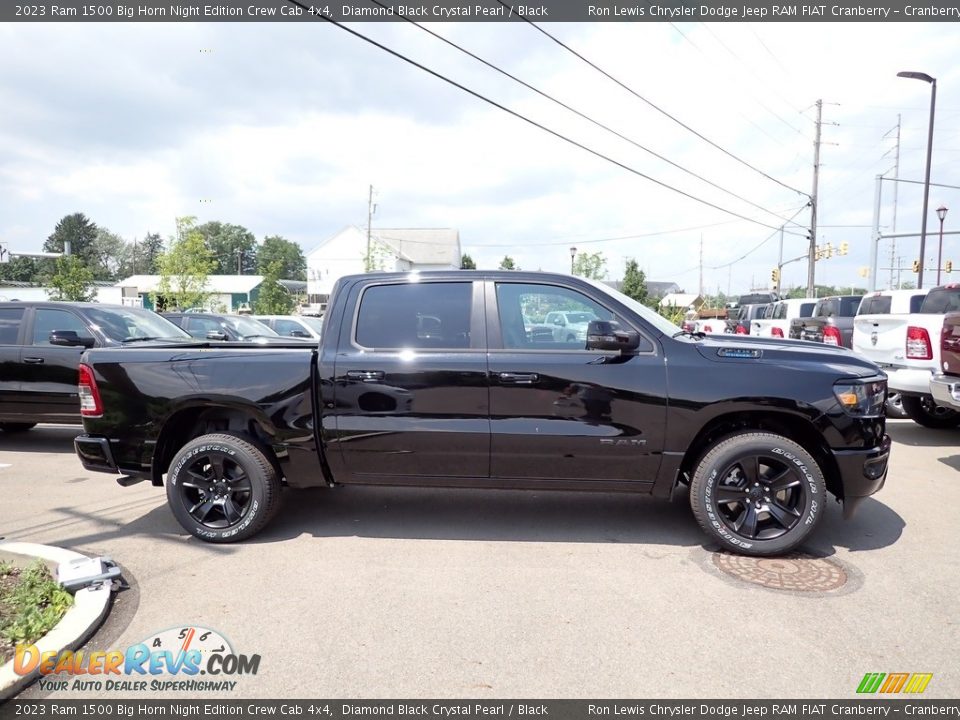 2023 Ram 1500 Big Horn Night Edition Crew Cab 4x4 Diamond Black Crystal Pearl / Black Photo #6