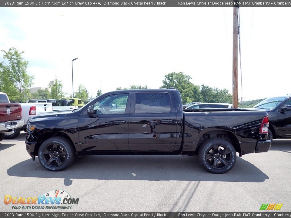 2023 Ram 1500 Big Horn Night Edition Crew Cab 4x4 Diamond Black Crystal Pearl / Black Photo #2