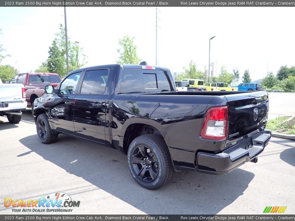 2023 Ram 1500 Big Horn Night Edition Crew Cab 4x4 Diamond Black Crystal Pearl / Black Photo #3