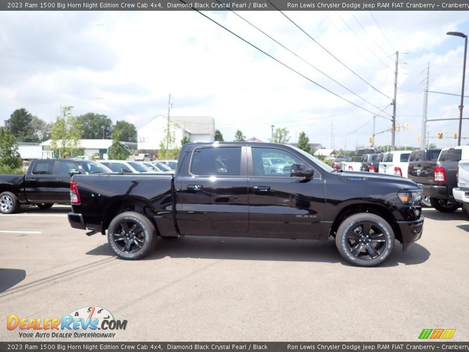 2023 Ram 1500 Big Horn Night Edition Crew Cab 4x4 Diamond Black Crystal Pearl / Black Photo #6