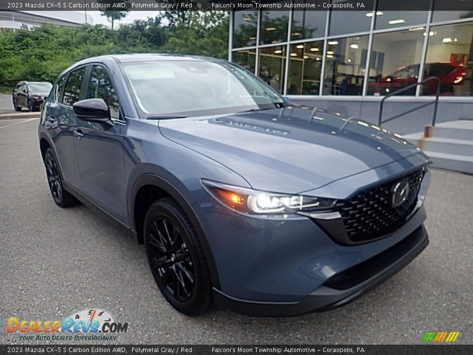 2023 Mazda CX-5 S Carbon Edition AWD Polymetal Gray / Red Photo #8