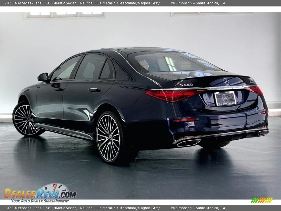 2023 Mercedes-Benz S 580 4Matic Sedan Nautical Blue Metallic / Macchiato/Magma Grey Photo #2