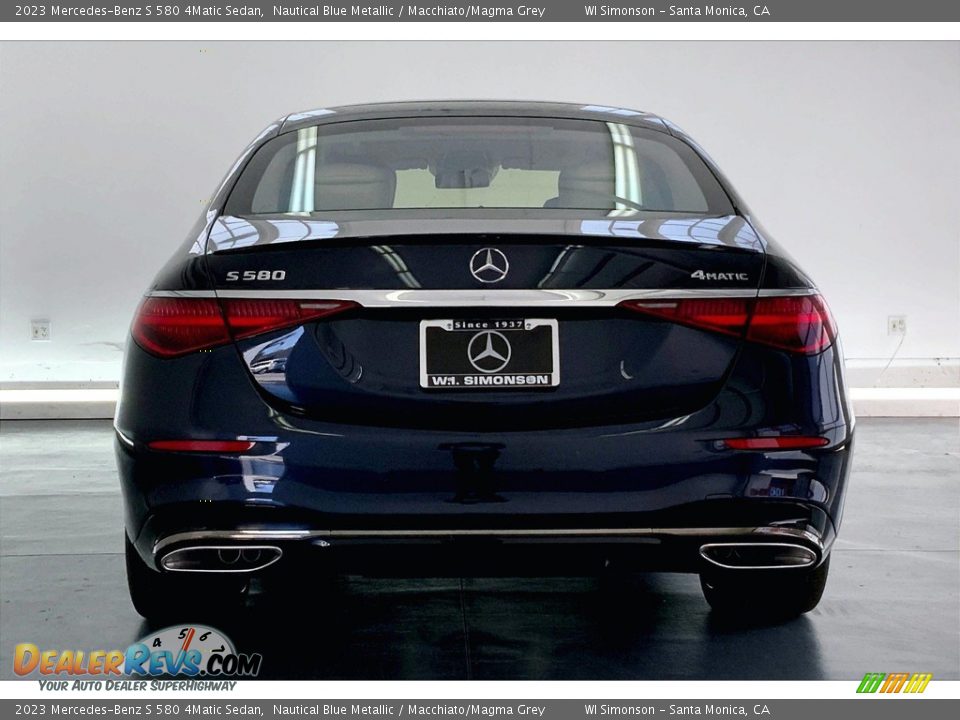 2023 Mercedes-Benz S 580 4Matic Sedan Nautical Blue Metallic / Macchiato/Magma Grey Photo #3