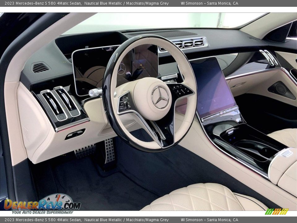 2023 Mercedes-Benz S 580 4Matic Sedan Nautical Blue Metallic / Macchiato/Magma Grey Photo #4