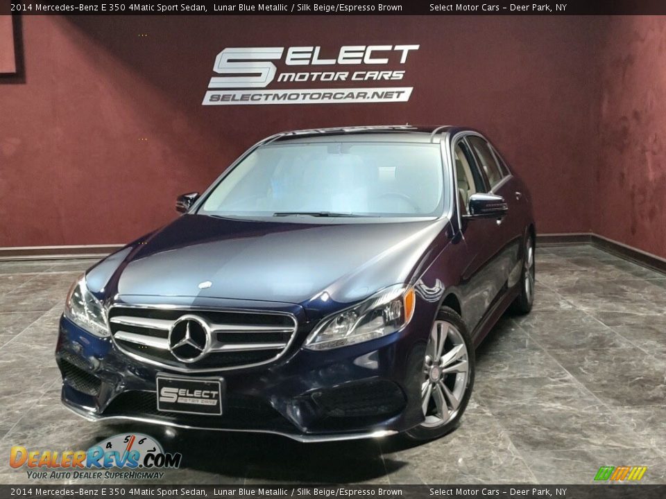 2014 Mercedes-Benz E 350 4Matic Sport Sedan Lunar Blue Metallic / Silk Beige/Espresso Brown Photo #1