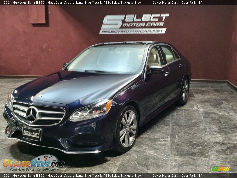 2014 Mercedes-Benz E 350 4Matic Sport Sedan Lunar Blue Metallic / Silk Beige/Espresso Brown Photo #4