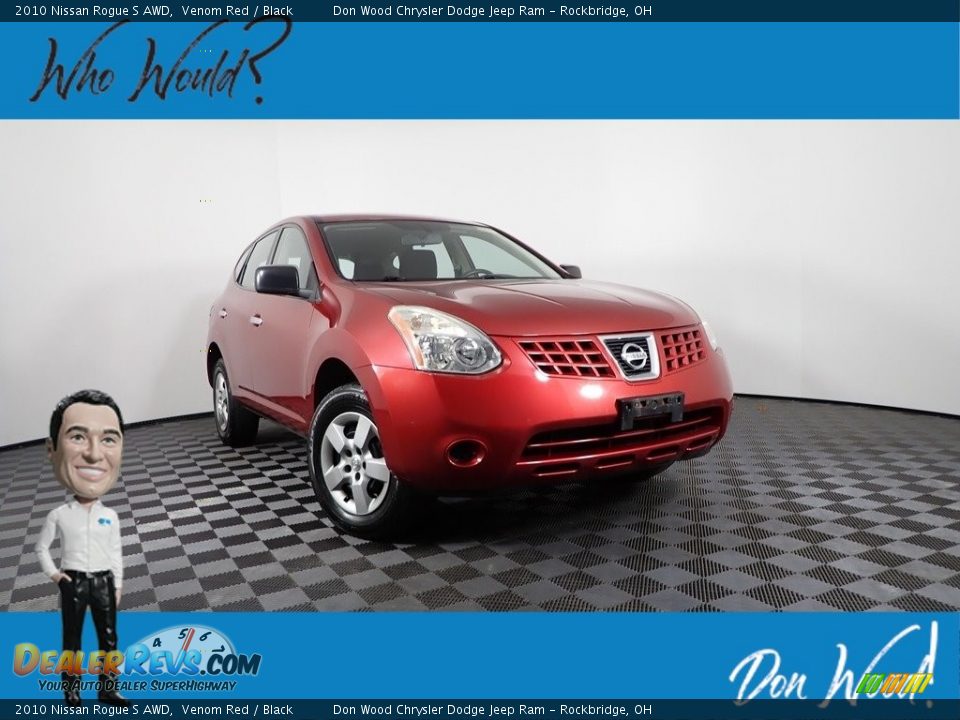 2010 Nissan Rogue S AWD Venom Red / Black Photo #1