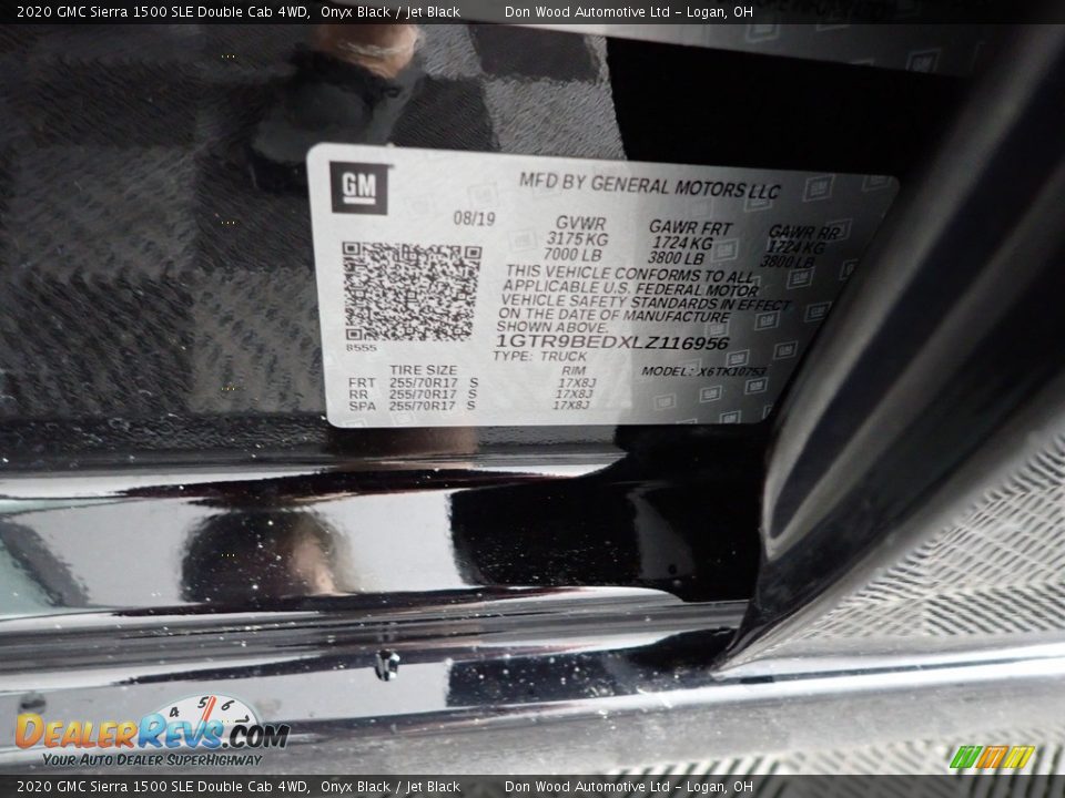2020 GMC Sierra 1500 SLE Double Cab 4WD Onyx Black / Jet Black Photo #32