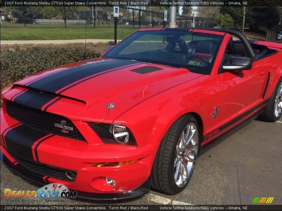 2007 Ford Mustang Shelby GT500 Super Snake Convertible Torch Red / Black/Red Photo #3