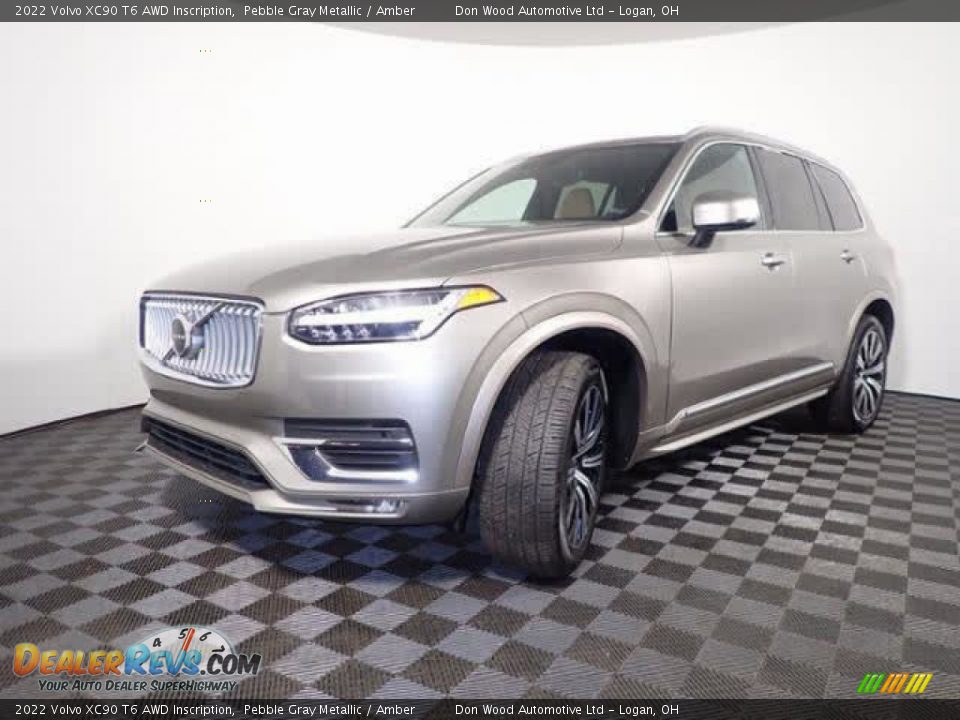2022 Volvo XC90 T6 AWD Inscription Pebble Gray Metallic / Amber Photo #9