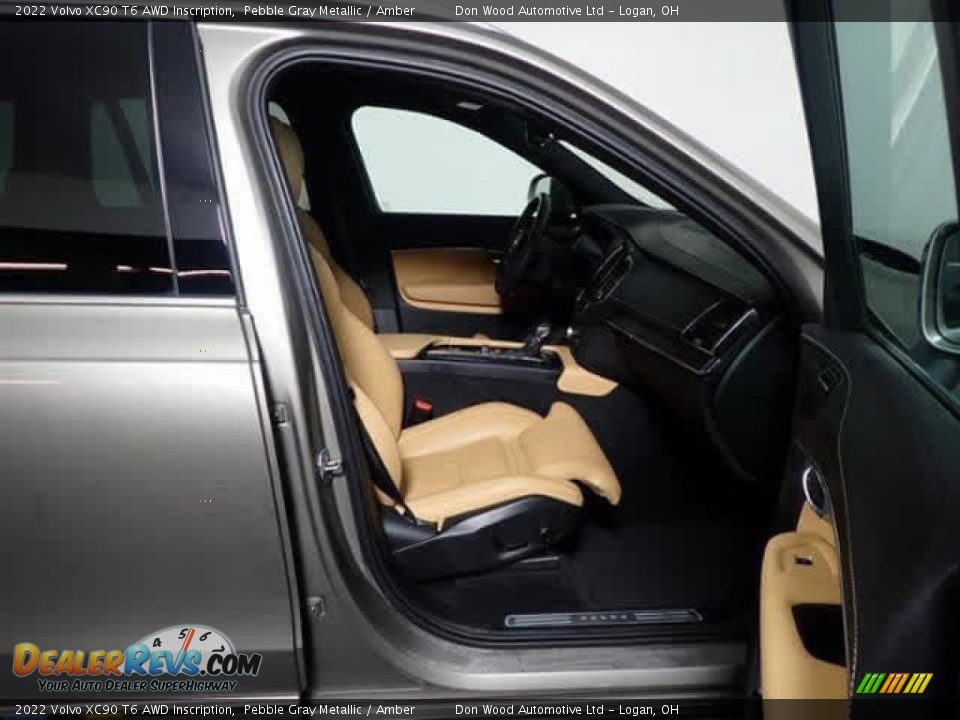 2022 Volvo XC90 T6 AWD Inscription Pebble Gray Metallic / Amber Photo #36