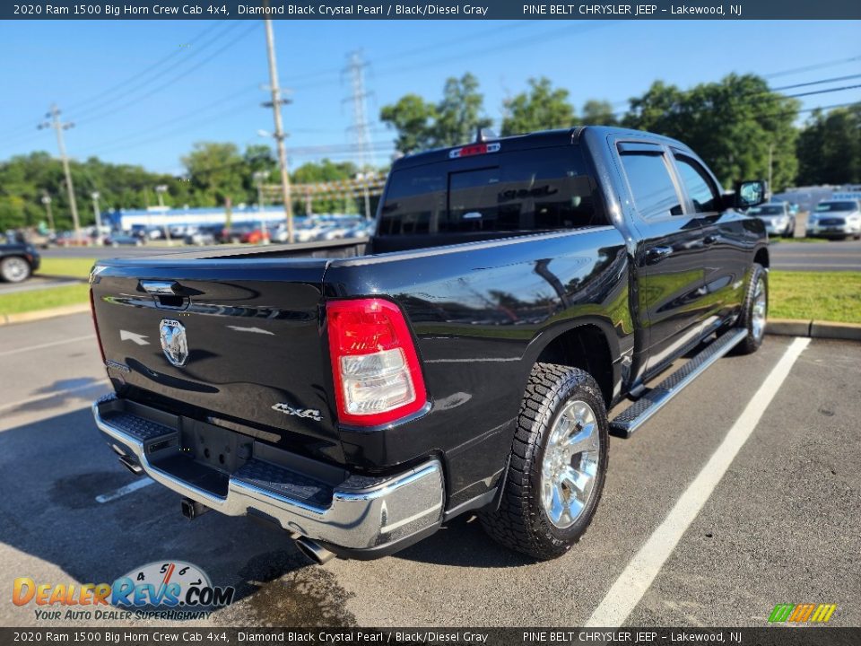 2020 Ram 1500 Big Horn Crew Cab 4x4 Diamond Black Crystal Pearl / Black/Diesel Gray Photo #3