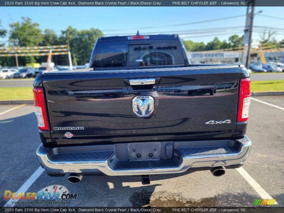 2020 Ram 1500 Big Horn Crew Cab 4x4 Diamond Black Crystal Pearl / Black/Diesel Gray Photo #4