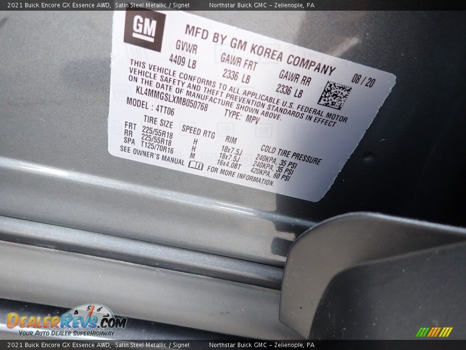2021 Buick Encore GX Essence AWD Satin Steel Metallic / Signet Photo #29