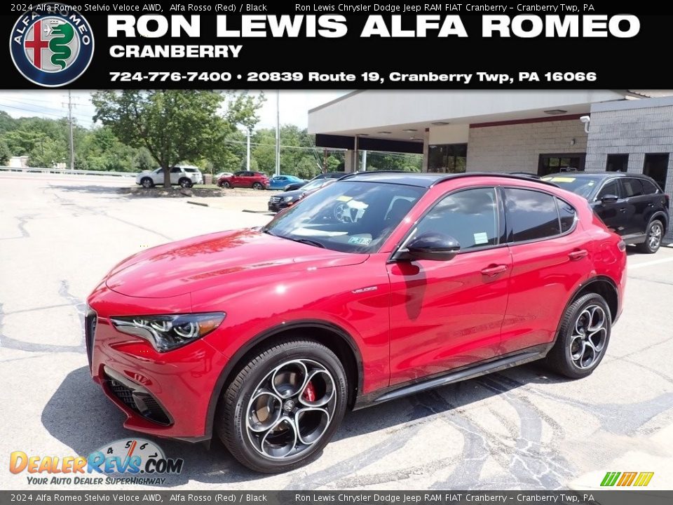 2024 Alfa Romeo Stelvio Veloce AWD Alfa Rosso (Red) / Black Photo #1