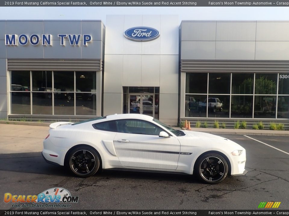 2019 Ford Mustang California Special Fastback Oxford White / Ebony w/Miko Suede and Red Accent Stitching Photo #1