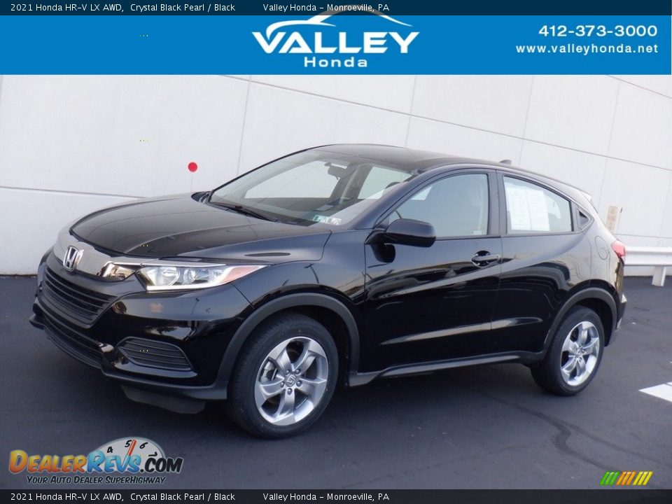 2021 Honda HR-V LX AWD Crystal Black Pearl / Black Photo #1