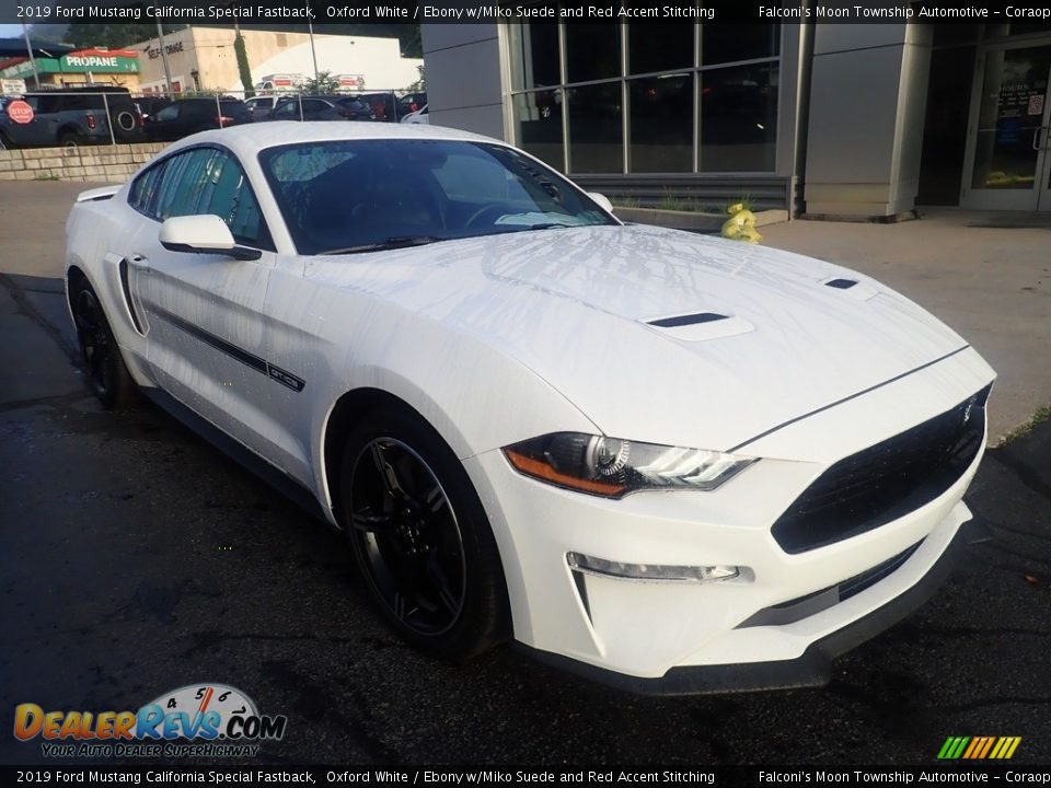 2019 Ford Mustang California Special Fastback Oxford White / Ebony w/Miko Suede and Red Accent Stitching Photo #8