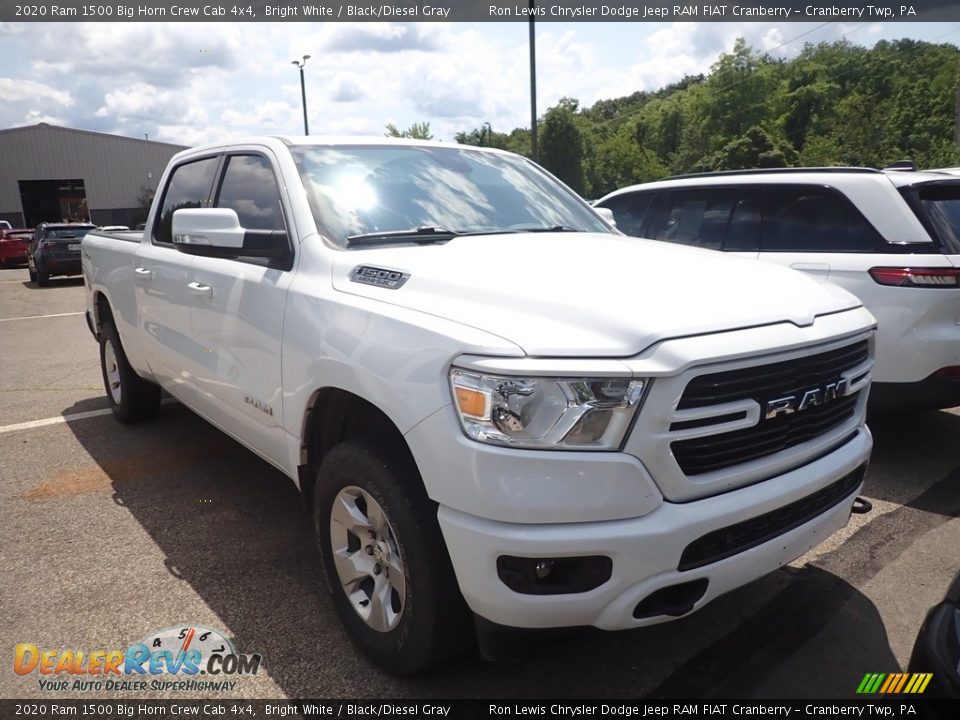 2020 Ram 1500 Big Horn Crew Cab 4x4 Bright White / Black/Diesel Gray Photo #2