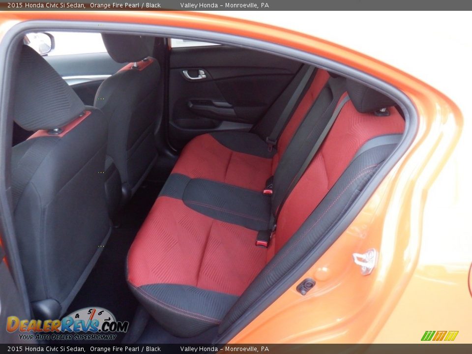 2015 Honda Civic Si Sedan Orange Fire Pearl / Black Photo #27