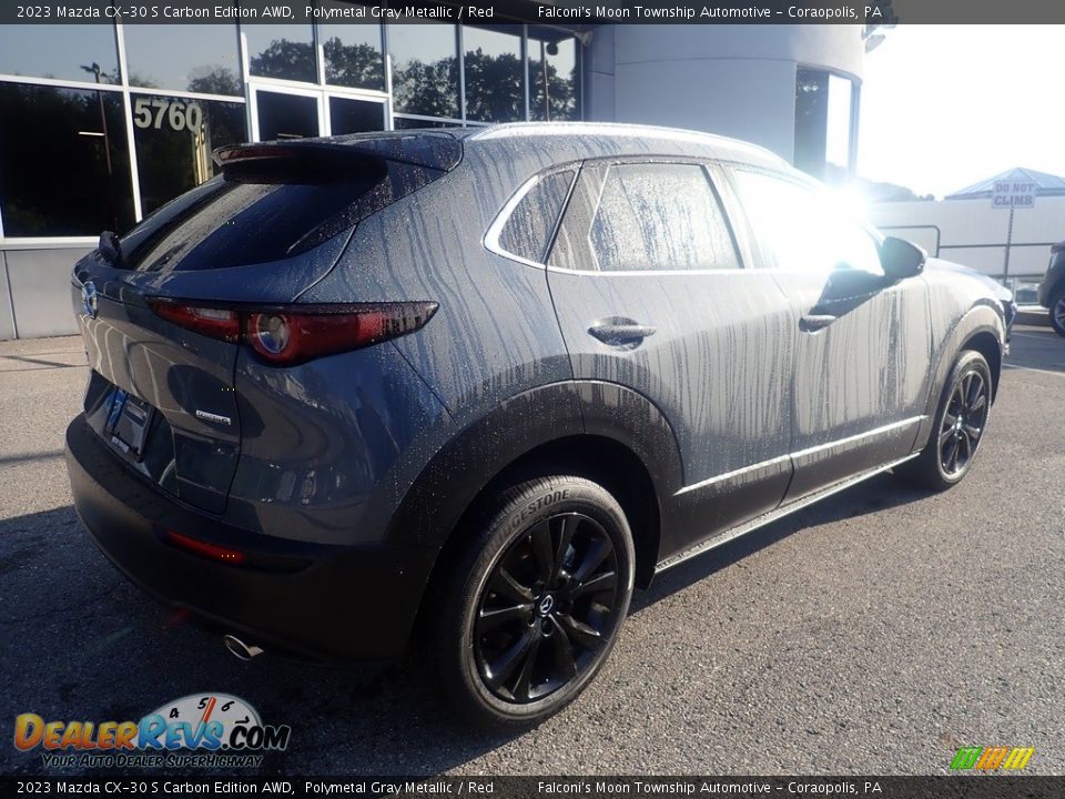 2023 Mazda CX-30 S Carbon Edition AWD Polymetal Gray Metallic / Red Photo #2